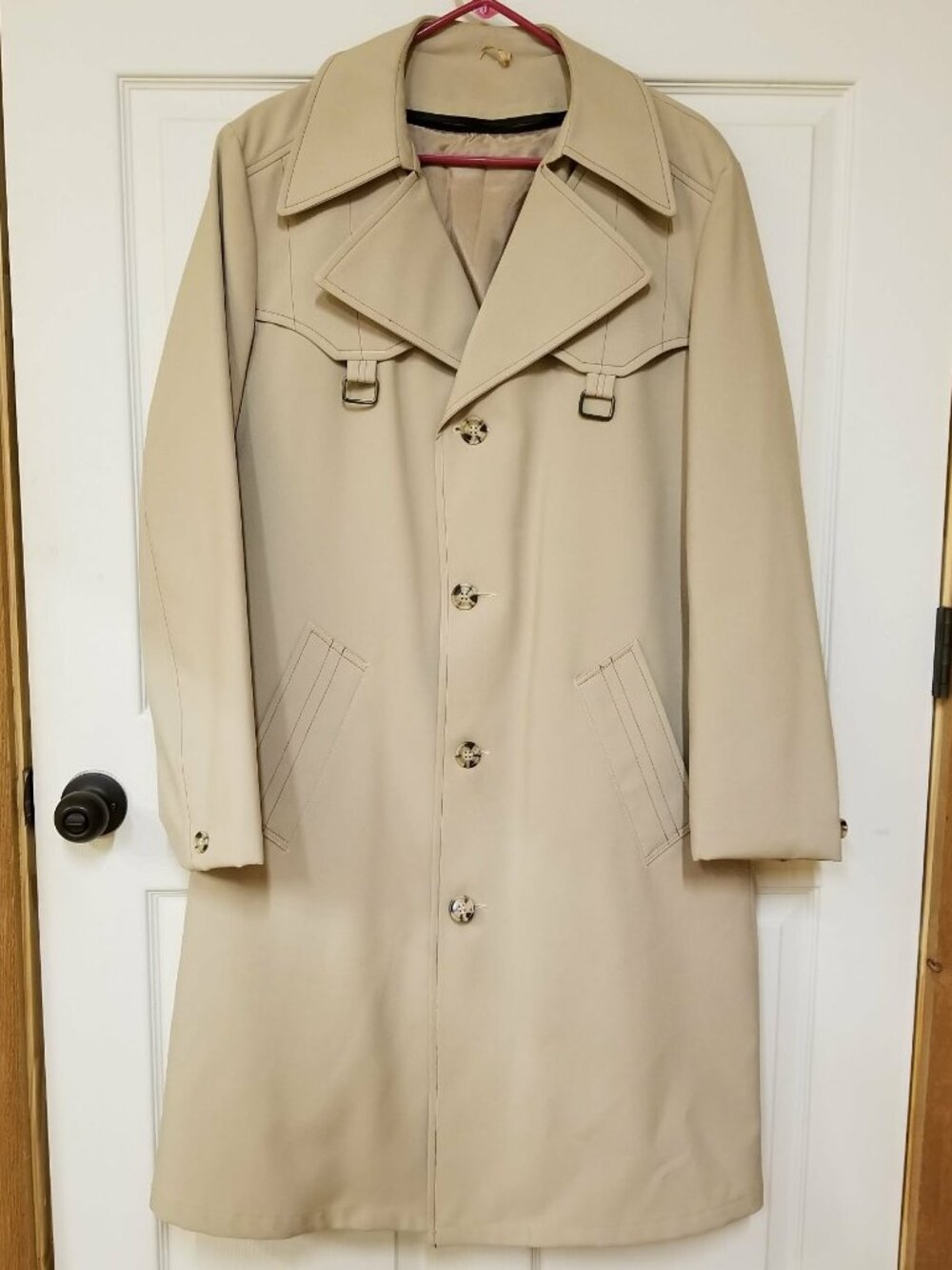 VTG 70s JCPenney Men's Tan Storm Trench Coat w/ Removable Sherpa Liner - Size 40